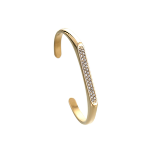 Fashion Festival Gift Stainless Steel Unisex Elegant Dainty Light Luxury Open <strong>Bracelet</strong> Jewelry Wholesale C-<strong>Type</strong> Zircon <strong>Bangle</strong> - Product Image 6