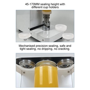 High Speed Easy to Use Rotary Type Portable Water Bubble Tea PET Round Bottle Tin Beverage Soda Seamer Aluminum Cap Can Sealer - Product Image 6