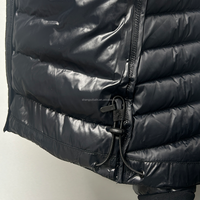 Veste matelassée en duvet de luxe avec logo personnalisé d'usine, de haute qualité, pour hommes et femmes, tendance, brillante, à fermeture éclair, pour l'hiver