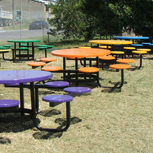 Mesa de Parque Metálica Comercial para Exteriores con Bancos, Mesa y Sillas de Ocio para Exteriores - Product Image 3
