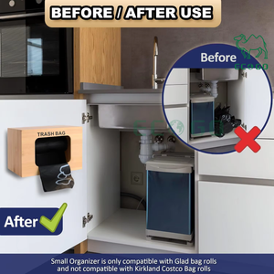 ถุงขยะทำจากไม้ไผ่แบบทำมือกล่องใส่ถุงขยะขนาดมาตรฐานแบบเรียบง่าย - Product Image 3