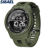Montre sport numérique électronique de luxe SMAEL 8105 2024, résistante à l'eau 50 bars, chronographe, alarme, chronomètre, bracelet en silicone, pour homme