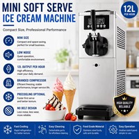 Machine à gelato de table compacte à saveur unique et ultra-silencieuse / Machine à crème glacée molle commerciale mini avec pompe à air de pré-refroidissement