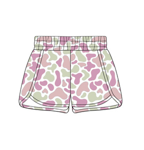 SS0856 Conjunto de Ropa para Niñas Pequeñas, Pantalones Cortos de Verano con Estampado de Camuflaje Azul y Rosa, Algodón y Spandex, Venta al Por Mayor - Product Image 4
