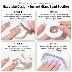 <span class=keywords><strong>Outil</strong></span> magnétique rotatif multifonctionnel pour nail art, aimant œil de chat puissant à aspiration automatique pour perles de verre, avec large éclairage - Product Image 2