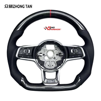 Volant sport en fibre de carbone avec poignée en cuir pour VW Golf R Passat CC R-Line modèles MQB PQ