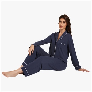 Durable Women's Bamboo <b>Pajamas</b> Cotton Bamboo <b>Pajamas</b> for Daily Wear with ODM - Product Image 3