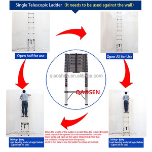 <span class=keywords><strong>Escalera</strong></span> Telescópica Individual <span class=keywords><strong>de</strong></span> <span class=keywords><strong>Acero</strong></span> <span class=keywords><strong>Inoxidable</strong></span> <span class=keywords><strong>de</strong></span> 30 cm, con Cojín Antideslizante, Certificado EN131, Portátil, Industrial, <span class=keywords><strong>para</strong></span> Exteriores - Product Image 3