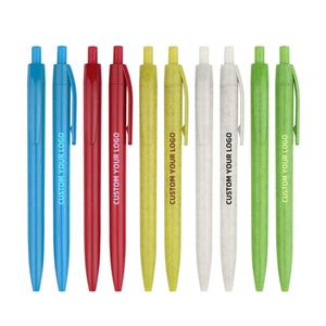 Environmentally Friendly Wheat Straw Material <b>Ballpoint</b> <b>Pens</b> with Custom Logo Multi Color Writing <b>Pen</b> - Product Image 3