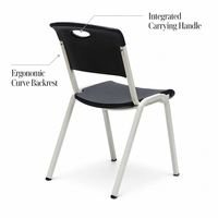 Chaise de jardin minimaliste en plastique moulé noir et blanc, robuste et résistante aux intempéries, nouvelle conception, pour terrasses, appartements, vérandas, salons