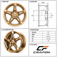 Jantes forgées CF 21 22 pouces 5x108 PCD 63.4 CB pour voitures particulières, compatibles avec Zeekr 001 007, jantes aérodynamiques dorées de luxe