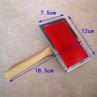 Kingtale Pet Supplies Brosse plate pour chiens Brosse de bain Outils de toilettage pour animaux Sac d'opp unique en acier inoxydable pour animaux toutes saisons
