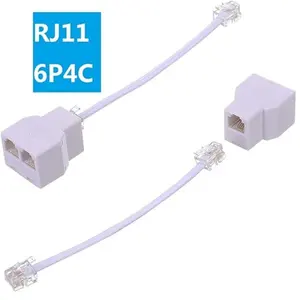 Répartiteur de téléphone de vente directe d'usine RJ11 6P4C 1 mâle à 2 femelles connecteur RJ11 pour téléphone fixe