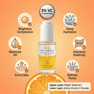 Cosmético ODM para el Cuidado de la Piel, Ampolla de Doble Capa con 5% de Vitamina C y Fullereno, Iluminadora, Hidratante, Antienvejecimiento, Refinadora de Poros, Reafirmante - Product Image 2