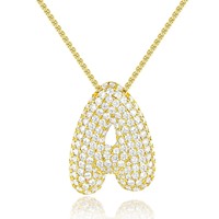Collar con Colgante de Letras A-Z Brillantes de Alta Calidad, Iniciales del Nombre, Alfabeto para Mujer, Joyería de Lujo, Accesorios, Regalos