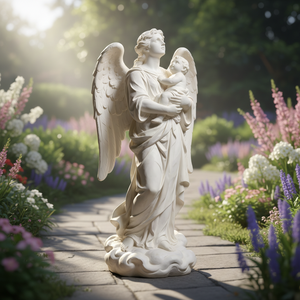 अनुकूलित उच्च गुणवत्ता वाले राल धार्मिक आधुनिक डिजाइन प्राचीन जीवन आकार के हाथ से चित्रित देवदूत प्रतिमा - Product Image 3