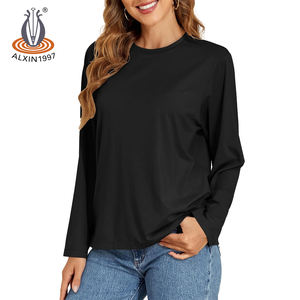 Camicia da <span class=keywords><strong>donna</strong></span> con Alxin in maglia aderente a costine elasticizzata Basic top a maniche lunghe <span class=keywords><strong>camicette</strong></span> traspiranti a strati semplici <span class=keywords><strong>Online</strong></span> - Product Image 3