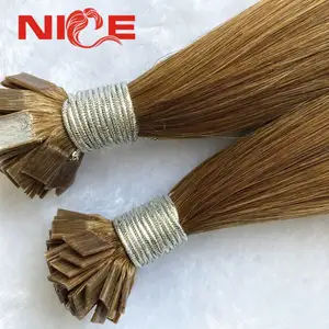 Wholesale hot sell keratin gule hair extension , flat tip . 100 nature raw hunan hair