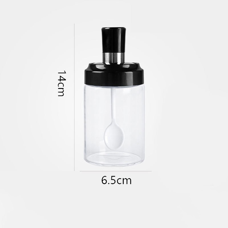 Transparent bottle with spoon