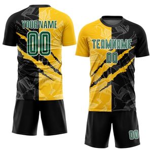 Conjunto de Camiseta de Fútbol Sublimada Personalizada para Hombre, Negra con Rayas Rojas, Absorbente de Humedad, Manga Corta, Cuello Redondo, Ropa Deportiva para Adultos - Product Image 5