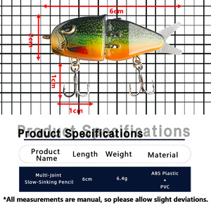 Señuelo de pesca en miniatura con forma de lápiz, de hundimiento lento, para pesca de lubina, pez mandarín, trucha, señuelos de agua media, 8 colores disponibles - Product Image 5