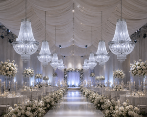Wedding Hotel Luxury Ceiling Hanging Metal Iron Acrylic Crystal Bead Chandelier Gold Led Pendant Decorative Lights <strong>Stage</strong> <strong>Props</strong> - Product Image 3