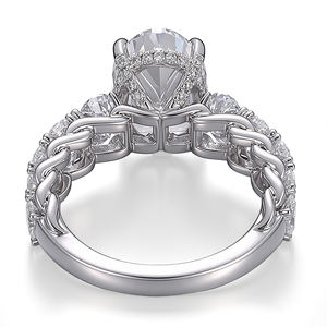 Anillo de compromiso de lujo de 18K con diamante cultivado en laboratorio, certificado por IGL, hecho a mano, para mujer, regalo del Día de San Valentín. - Product Image 3