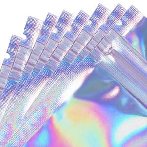 ถุงซิปล็อคพลาสติกโฮโลแกรมสีรุ้งแบบกำหนดเองจากผู้ผลิต  แบบรีไซเคิลได้  ปิดผนึก 3 ด้าน  พร้อมหน้าต่างใส - Product Image 5