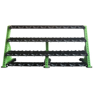 Espositore per manubri esagonali e rotondi regolabile, personalizzabile, resistente, a 4 livelli, per 19 paia - Vendita calda dalla fabbrica - Product Image 1
