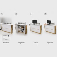 Comptoir de réception commercial moderne épaissi avec une construction métallique durable à capacité de charge accrue pour usage hôtelier