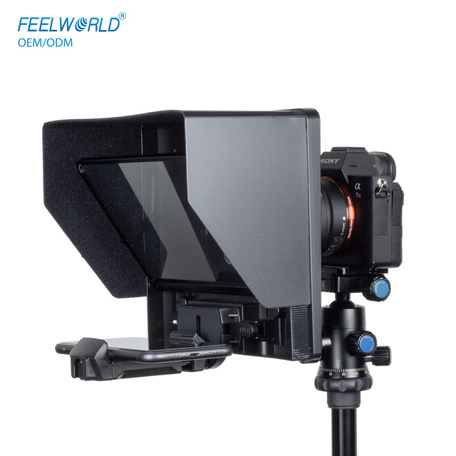 FEEKLWORLD TP10 Foldable 10" ABS Teleprompter for Broadcast & Live Speech OEM/ODM Customizable DSLR Use