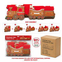 Boîtes cadeaux en carton vert en forme de train pour la vente en gros, idéales pour les fêtes de Noël, les vitrines et les événements.