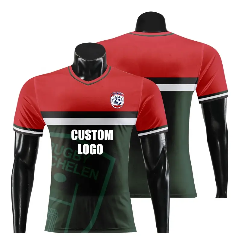 Desain baru sublimasi 100% poliester seragam sepak bola De Futbol seragam sepak bola jersey sepak bola untuk pria WO-X1176
