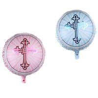 Vente en gros de ballons en aluminium pour baptême et douche de bébé croix de Pâques ballons gonflables gonflables gonflables gonflés à l'hélium