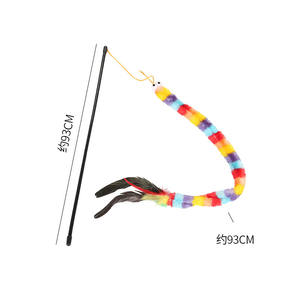 मजेदार बिल्ली स्टिक टेस कैट स्टिक लोकप्रिय प्लश बिल्ली के साथ पंख और घंटी के साथ इंटरैक्टिव प्ले के लिए - Product Image 3