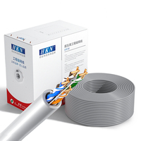 Cable LAN HKN CAT5E de 0.51mm OFC, 1000Mbps, Revestimiento de PVC, FTP, 4 Pares, 24AWG, para Redes Interiores, 305m