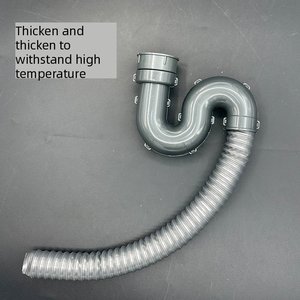 Sifón de Desagüe para Fregadero de Cocina, Tubo de Desagüe de Plástico, Trampa de Drenaje Automática, Trampa Flexible para Plomería, Tuberías de Alcantarillado Fabricadas en Fábrica - Product Image 1