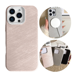 Étui de téléphone en cuir PU de luxe à motif soyeux pour iPhone 13 14 15 16 <span class=keywords><strong>Pro</strong></span> Max, coque magnétique pour téléphone portable pour iPhone - Product Image 3