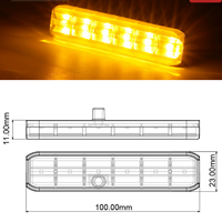 Nueva ambulancia todoterreno 12V ámbar lámpara intermitente camión motocicleta tráfico emergencia Led luz estroboscópica parrilla con Base suave de goma
