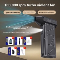 Kipas Mini Portabel Tanpa Kabel Bertekanan Tinggi, Peniup Debu Elektrik, Pistol Peniup Udara dengan Senter