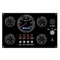 Tableau de bord multifonctionnel noir 5 jauges pour moteur diesel, idéal pour bateaux et yachts