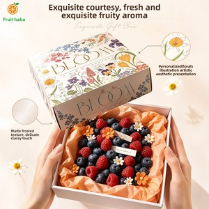 Scatola Regalo <span class=keywords><strong>per</strong></span> Frutta in Stile Europeo, Confezione Universale <span class=keywords><strong>per</strong></span> Festività, Scatola Vuota in Cartone Ondulato Laminato Goffrato di Alta Qualità - Product Image 3