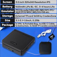 Console de jeu portable Joycent V90 avec écran couleur IPS de 3 pouces, 16 Go/64 Go, Wi-Fi, prenant en charge 16 simulateurs PS1