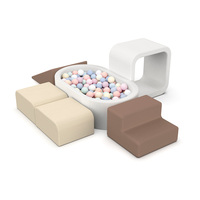 Ensemble de jeu multifonctionnel en mousse souple pour intérieur et extérieur, avec piscine à balles Macaron, escalier d'escalade, tunnel, toboggan et canapé parent-enfant