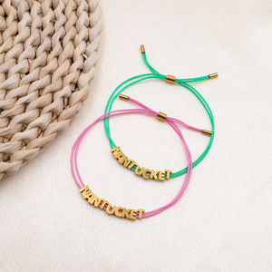 Nantucket Letter <b>Bracelet</b> Zinc Alloy Multicolor Rope Charm Jewelry Gift for Women - Product Image 2