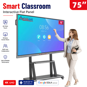 KINGONE Écran plat interactif tactile 4K UHD de 75 pouces avec télécommande <span class=keywords><strong>OPS</strong></span> pour l'enseignement <span class=keywords><strong>en</strong></span> <span class=keywords><strong>ligne</strong></span> - Product Image 1