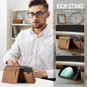 Pour <span class=keywords><strong>Samsung</strong></span> <span class=keywords><strong>Galaxy</strong></span> S21 S22 S23 Série <span class=keywords><strong>Zip</strong></span> RFID Portefeuille Carte Magnétique Mobile Téléphone Cas Détachable En Cuir Téléphone Cas - Product Image 6