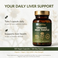 LuvVita Chardon-Marie 80% Silimarine Complément de Soutien Hépatique Extrait 30:1 Force Maximale Végétalien Sans OGM 120 Capsules ODM/OEM