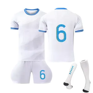 Uniforme de futebol masculino de manga curta, roupa de treino respirável de alta qualidade, 23-24 anos, mais vendido