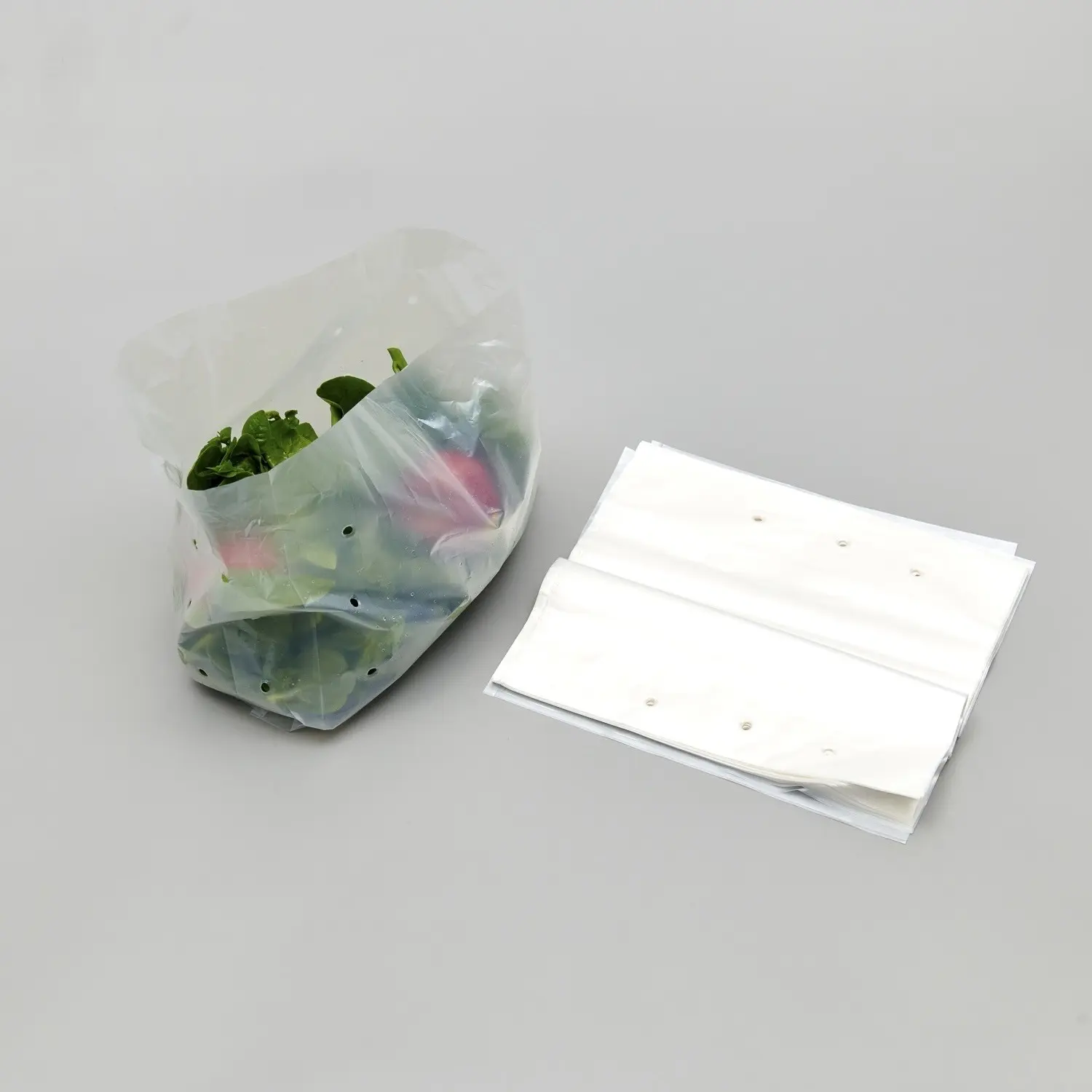 中国工場卸売漏れ防止フルーツ食品紙生分解性ヘビーデューティー使い捨て透明フレッシュバッグオンロール